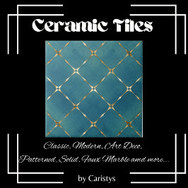 Azulejo De Cerâmica Pares Dourados e Azul-Teal Elegante