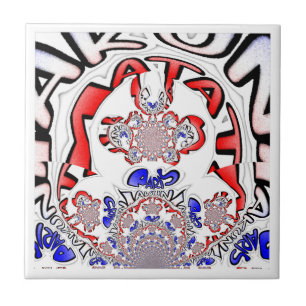 Azulejo De Cerâmica Paris Hakuna Matata Paris Blue Red White.png