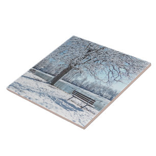 AZULEJO DE CERÂMICA PARQUE MÁGICO DO INVERNO/COBERTO PELA NEVE