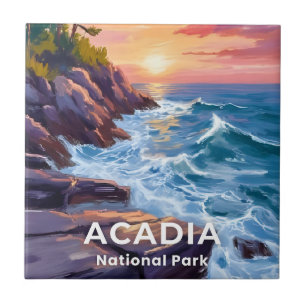 Azulejo De Cerâmica Parque Nacional Acadia   Otter Cliffs Viagem no Ma