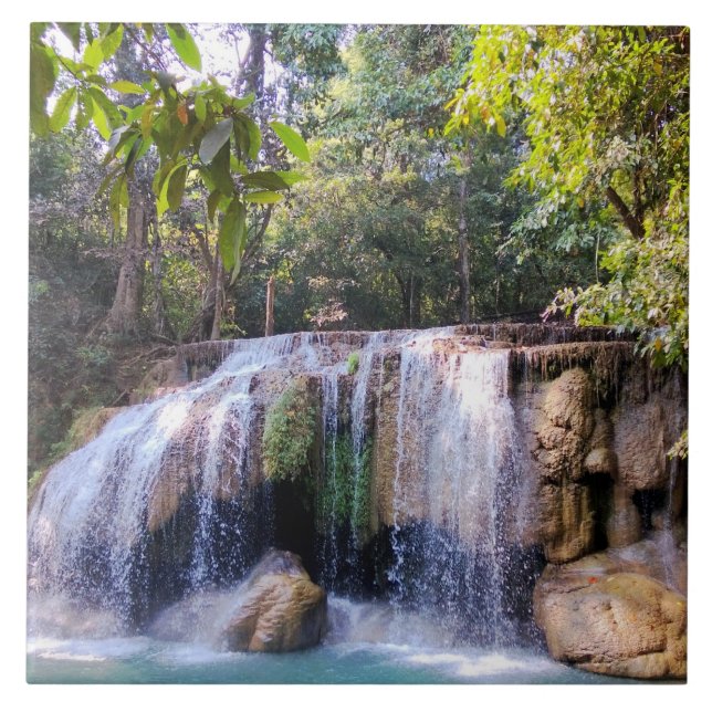 Azulejo De Cerâmica Parque Nacional Erawan, Tailândia, (Frente)