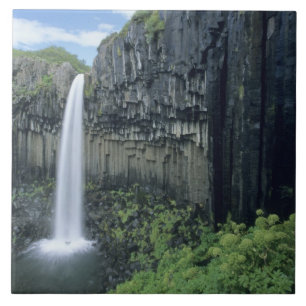 Azulejo De Cerâmica Parque Nacional Skaftafell, cascata Svartifoss,