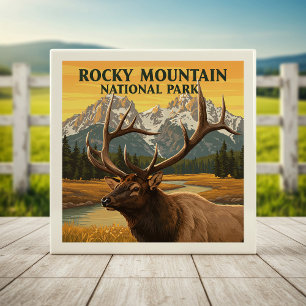 Azulejo De Cerâmica Parque Nacional Vintage Rocky Mountain
