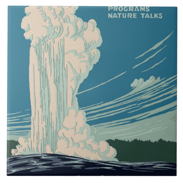 Azulejo De Cerâmica Parque Nacional Yellowstone (Frente)