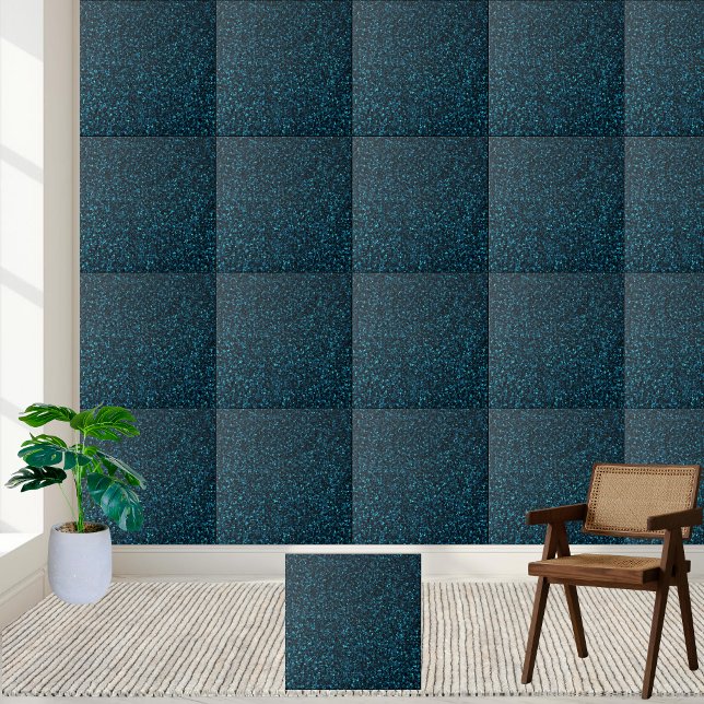 Azulejo De Cerâmica Partícula Azul-Luminosa Radiante (Radiant Eye-catching Blue Glitter Particle Ceramic Tile)