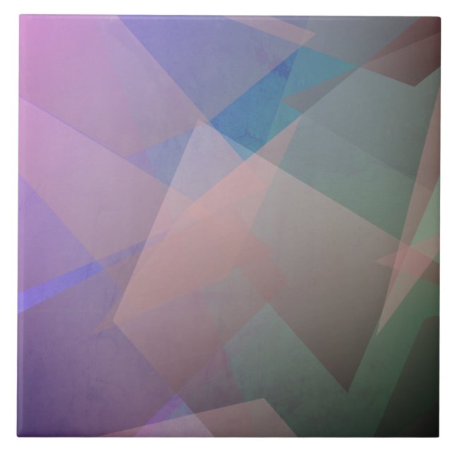 Azulejo De Cerâmica Partículas voadoras de abstrato | Formas geométric (Frente)