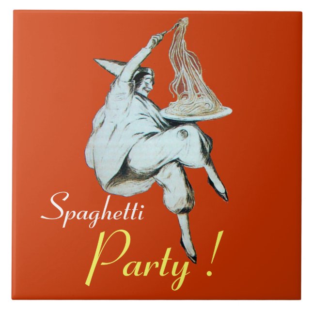 Azulejo De Cerâmica PARTIDO ESPAGHETTI, ITALIANA KITCHEN, laranja (Frente)