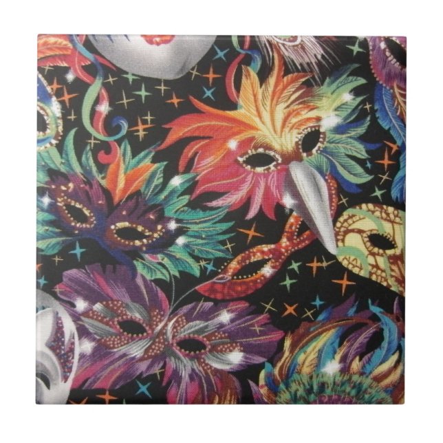 Azulejo De Cerâmica Partido Mardi Gras (Frente)
