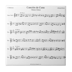 Azulejo De Cerâmica Partitura da canção de ninar de Brahms