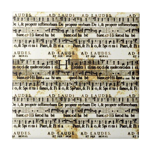 Azulejo De Cerâmica Partitura do vintage (Frente)