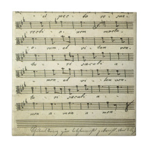 Azulejo De Cerâmica Partitura Vintage, Partitura Musical Antiga 1810