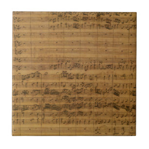 Azulejo De Cerâmica Partituras Antigas de Johann Sebastian Bach