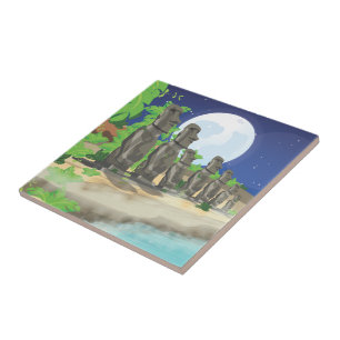 Azulejo De Cerâmica Páscoa Island Moai