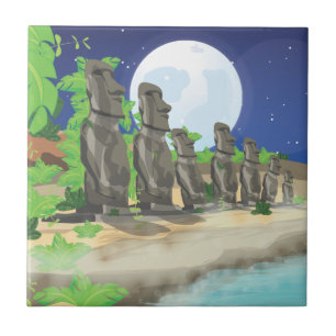 Azulejo De Cerâmica Páscoa Island Moai