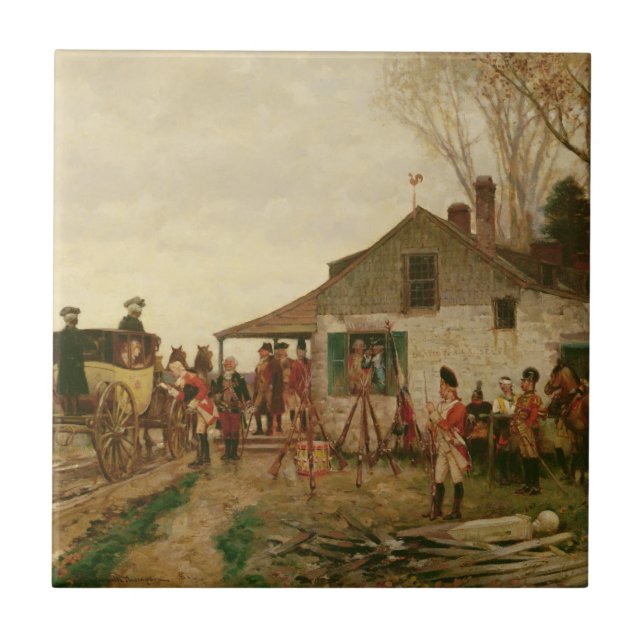 Azulejo De Cerâmica Passando o posto avançado (Frente)