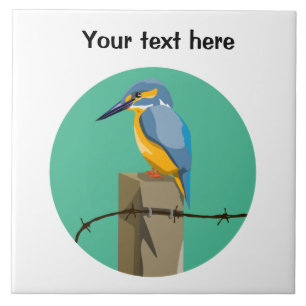 Azulejo De Cerâmica Pássaro de Kingfisher