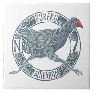 Azulejo De Cerâmica Pássaro Pukeko Nova Zelândia