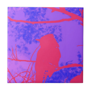 Azulejo De Cerâmica Pássaro Rosa