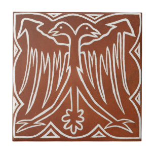 Azulejo De Cerâmica Pássaro Vermelho Design de Arâmica Irlandês Vin