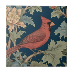 Azulejo De Cerâmica Pássaro Vermelho William Morris — pássaros certos