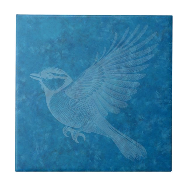 Azulejo De Cerâmica Pássaro Voador (Frente)