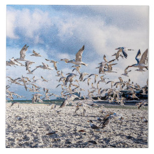 Azulejo De Cerâmica Pássaros crescendo