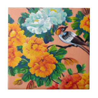 Azulejo De Cerâmica Pássaros da Aquarela do vintage