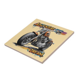 Azulejo De Cerâmica Passeio dos Sonhos de Aventura – Motocicleta Chopp