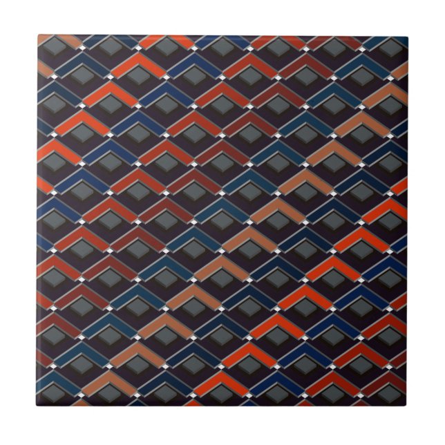 Azulejo De Cerâmica Passos Karo ziguezague coloridos (Frente)