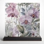 Azulejo De Cerâmica Pastel, cor-de-rosa, e Lavandas roxas<br><div class="desc">Transforme o seu espaço com a elegância e a beleza do nosso belo azulejo cerâmico, com um design espantoso de orquídeas delicadas. Esse azulejo apresenta uma mistura harmoniosa de matizes pastéis macios, com grandes flores de orquídeas intricadamente detalhadas em tons de rosa e lavanda. As flores são complementadas por folhas...</div>