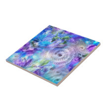 Pastel Cores Whimsical Abstrato Azul Roxo Verde