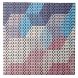 Azulejo De Cerâmica pastel cubes and hexagons pattern background