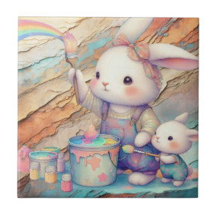 AZULEJO DE CERÂMICA PASTEL DE PÁSCOA DE PINTURA BONITO