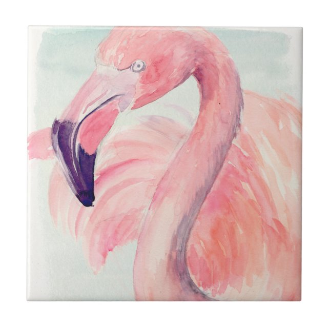 Azulejo De Cerâmica Pastel Flamingo (Frente)