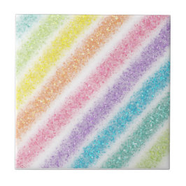 Azulejo De Cerâmica Pastel Glitter Rainbow