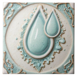 Azulejo De Cerâmica Pastel Mint Blue & White Water Droge Bathroom Azul
