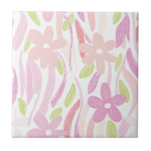Azulejo De Cerâmica Pastel Retro Floral (10)