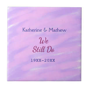 Azulejo De Cerâmica Pastel rosa púrpura Aniversário da renovação da Vo