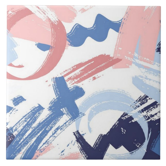 Azulejo De Cerâmica Pastel Scribble (Frente)