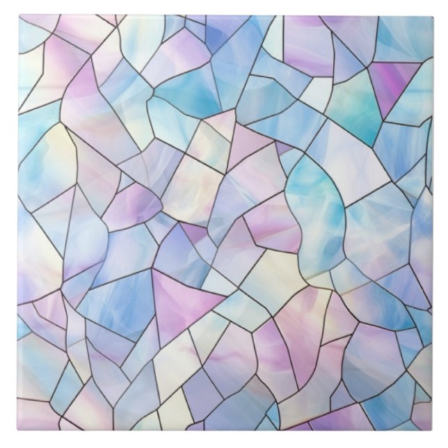 Azulejo De Cerâmica Pastel Stained Glass (Frente)