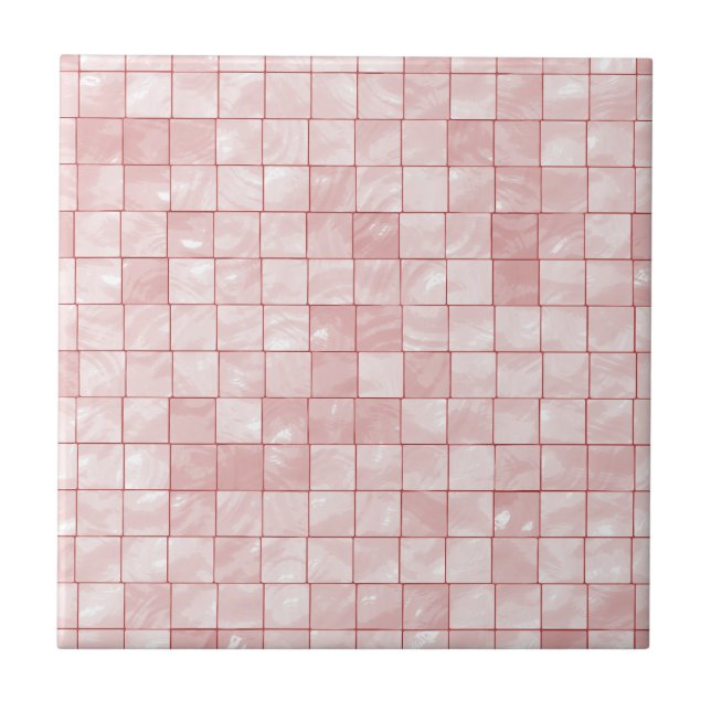 Azulejo De Cerâmica Pastel Variegated, teste padrão cor-de-rosa (Frente)