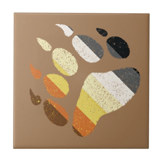 Azulejo De Cerâmica Pata Afastada do Orgulho Urso (Frente)