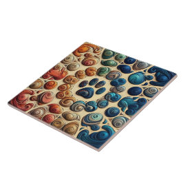 Azulejo De Cerâmica Pata canina abstrato com paixão