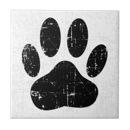Azulejo De Cerâmica Pata de cachorro angustiado impressão de cão
