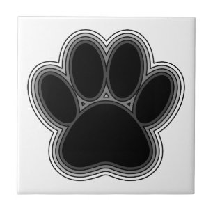 Azulejo De Cerâmica Pata de Cachorro com Contornos