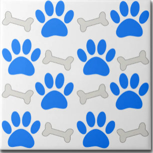 Azulejo De Cerâmica Patas Azuis e Ossos Padrão Sem Costura Personaliza