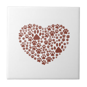 Azulejo De Cerâmica Patas-Cães, Patas-Cãezinhas, Patas-Animais, Coraçã