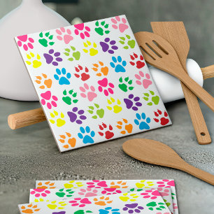 Azulejo De Cerâmica Patas Coloridas, Patas-Cães, Patas-Gatos