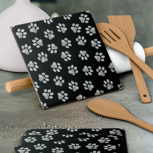 Azulejo De Cerâmica patas de rabo, patas de cão, patas brancas (Criador carregado)