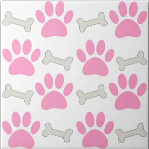Azulejo De Cerâmica Patas e Ossos Cor-de-Rosa Padrão Sem Costura Perso